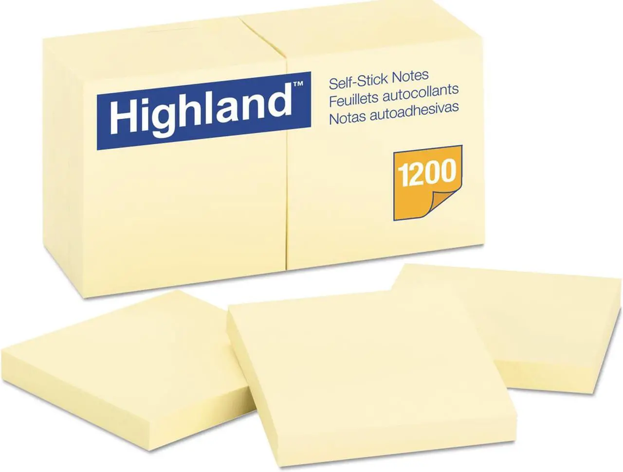 Main image of Self-Stick Notes 3 x 3 Yellow 100-Sheet 12/Pack