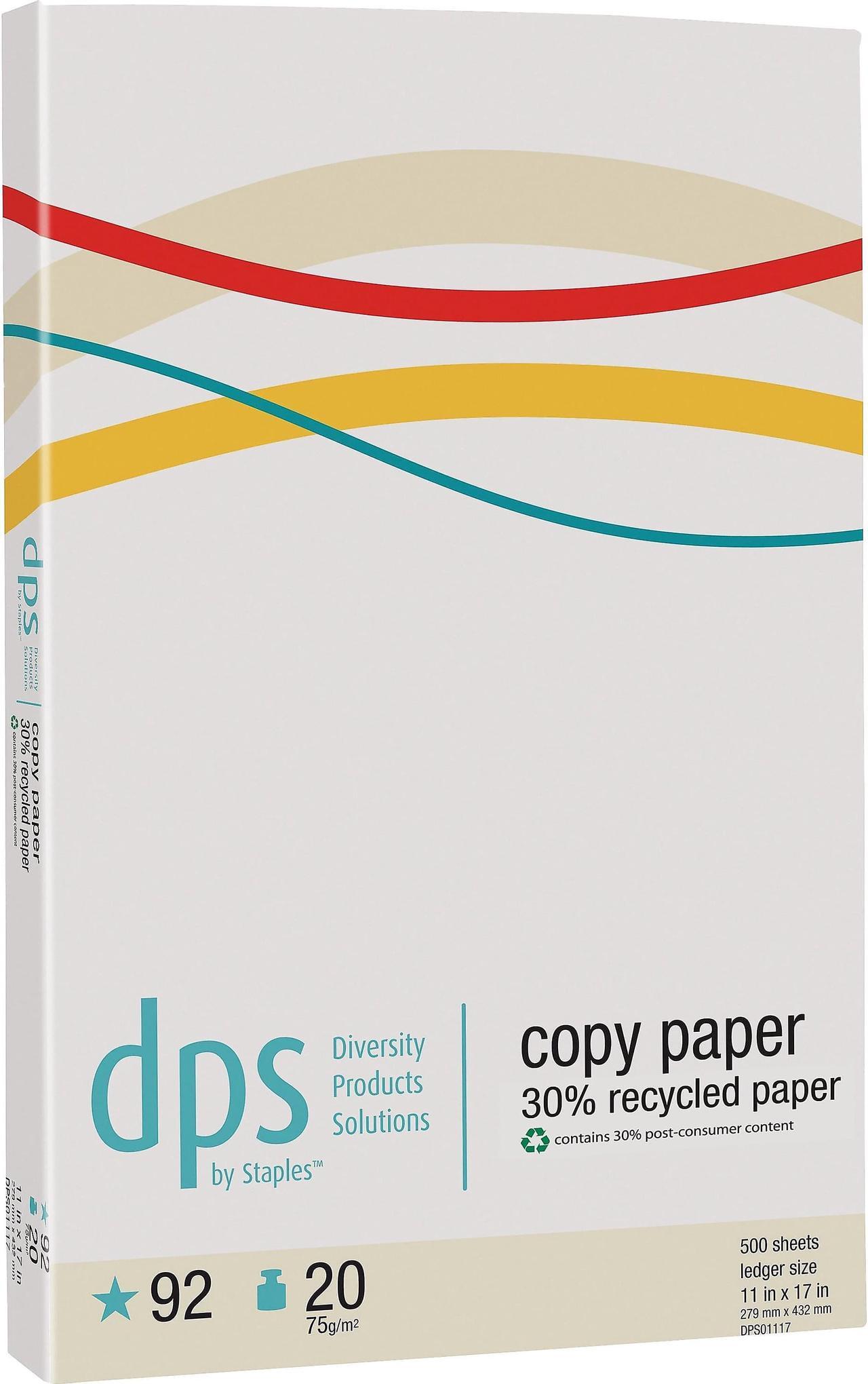 Alt view image 3 of 3 - Staples COPY PAPER 11X17 20LB/92# RECY 841767