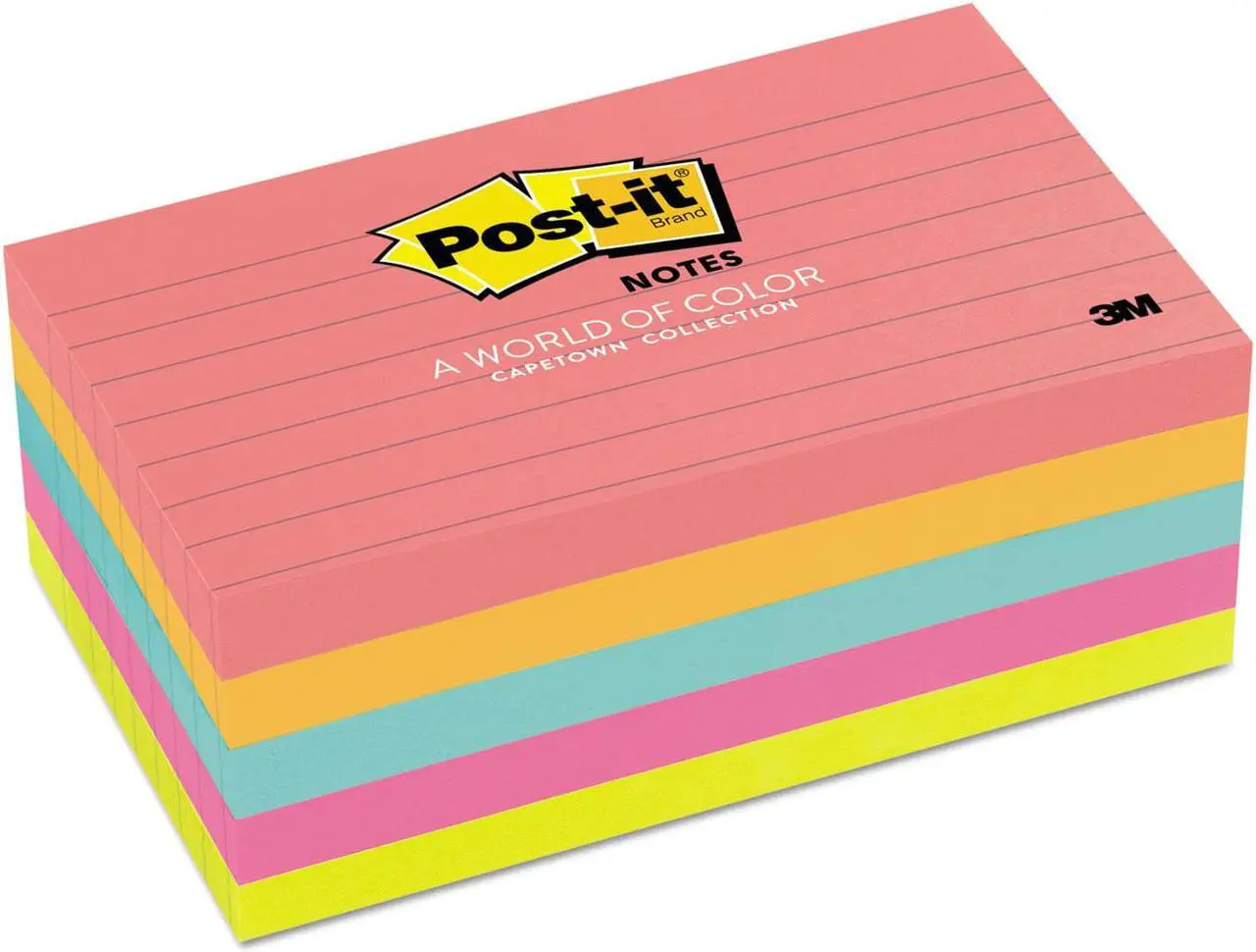Main image of Original Pads in Cape Town Colors 3 x 5 Lined 100-Sheet 5/Pack