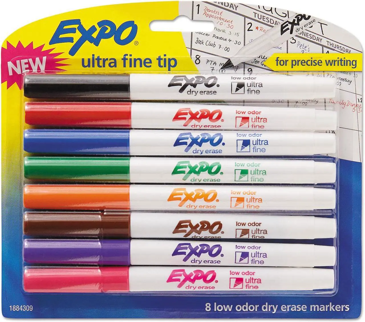 Main image of EXPO 1884309 Low-Odor Dry-Erase Marker, Ultra Fine Point, Assorted, 8 per Set