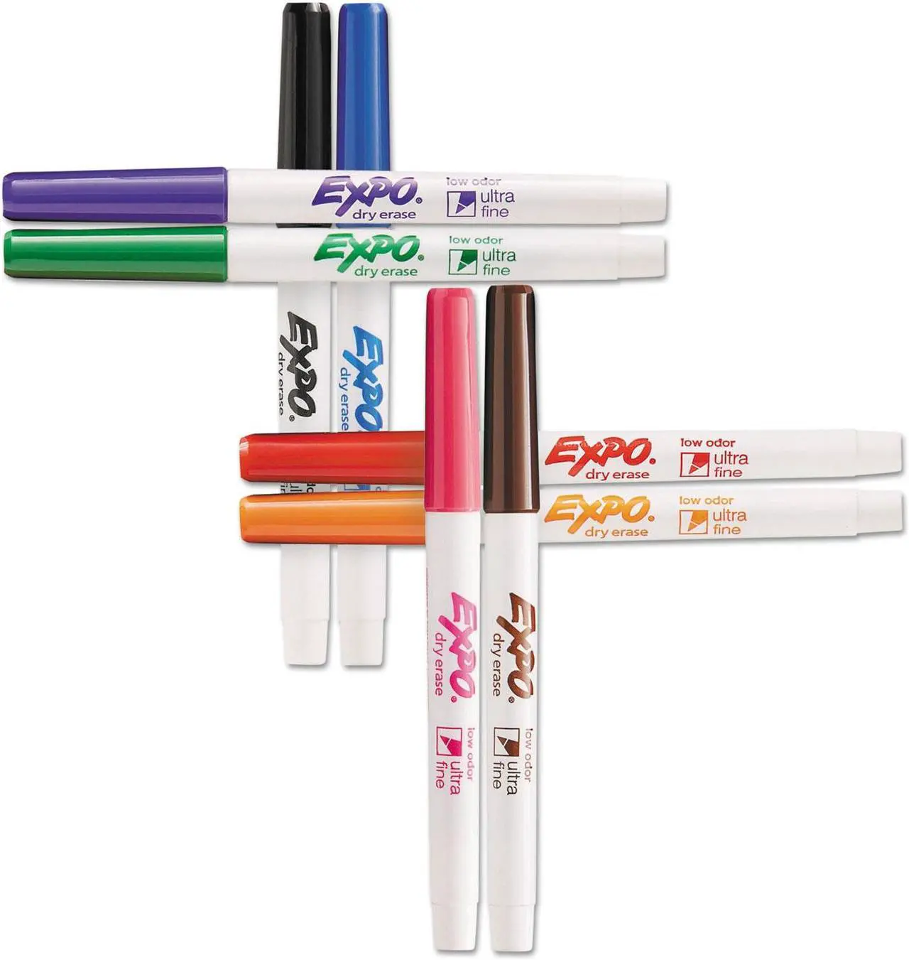 Alt view image 2 of 18 - EXPO 1884309 Low-Odor Dry-Erase Marker, Ultra Fine Point, Assorted, 8 per Set