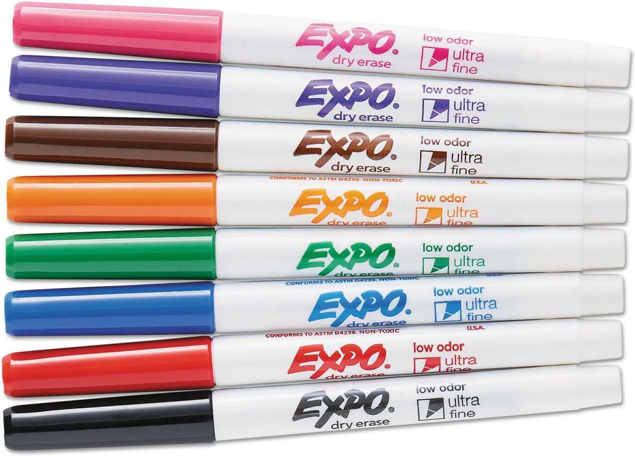 Alt view image 18 of 18 - EXPO 1884309 Low-Odor Dry-Erase Marker, Ultra Fine Point, Assorted, 8 per Set