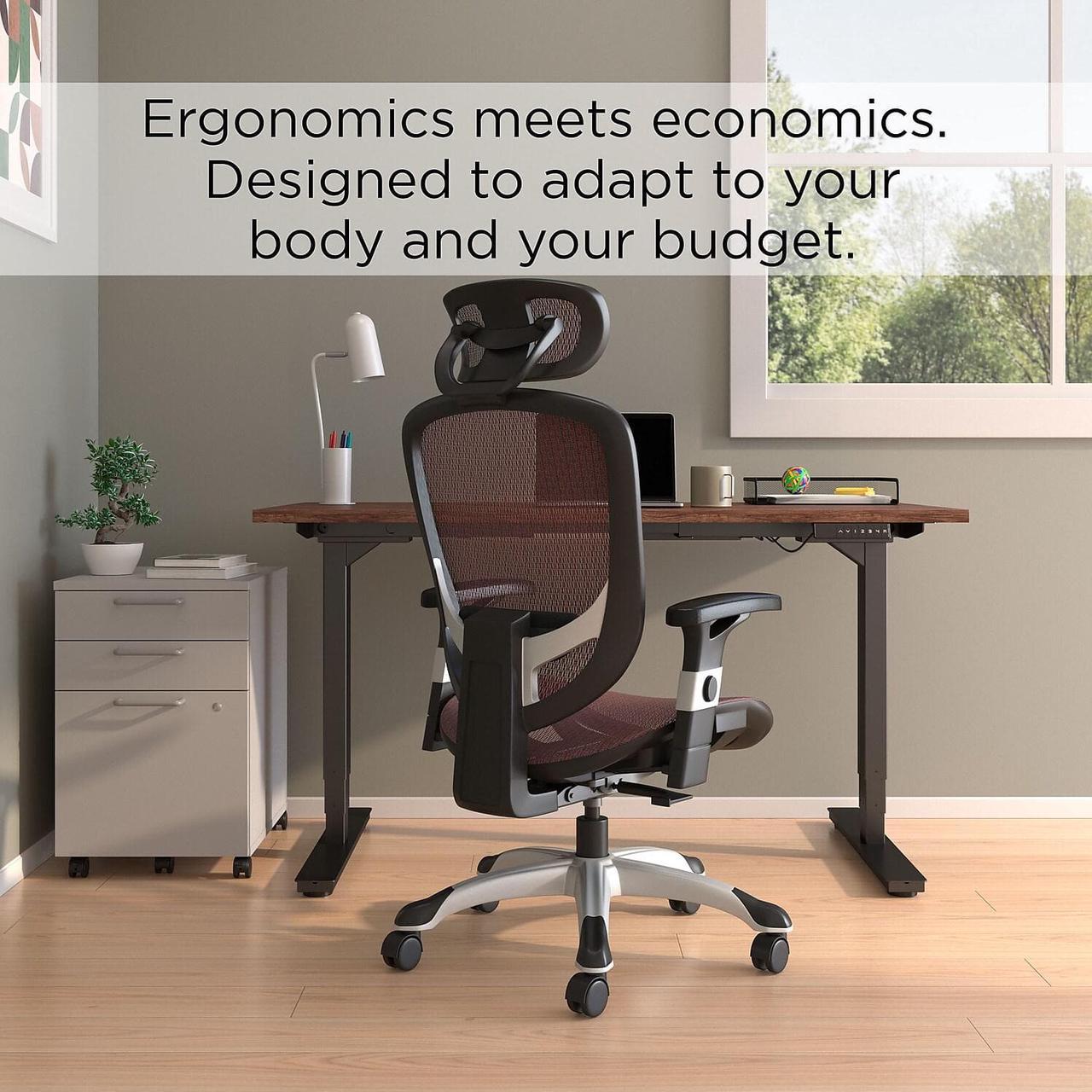 Alt view image 3 of 6 - Staples Hyken Technical Mesh Task Chair Red 50218