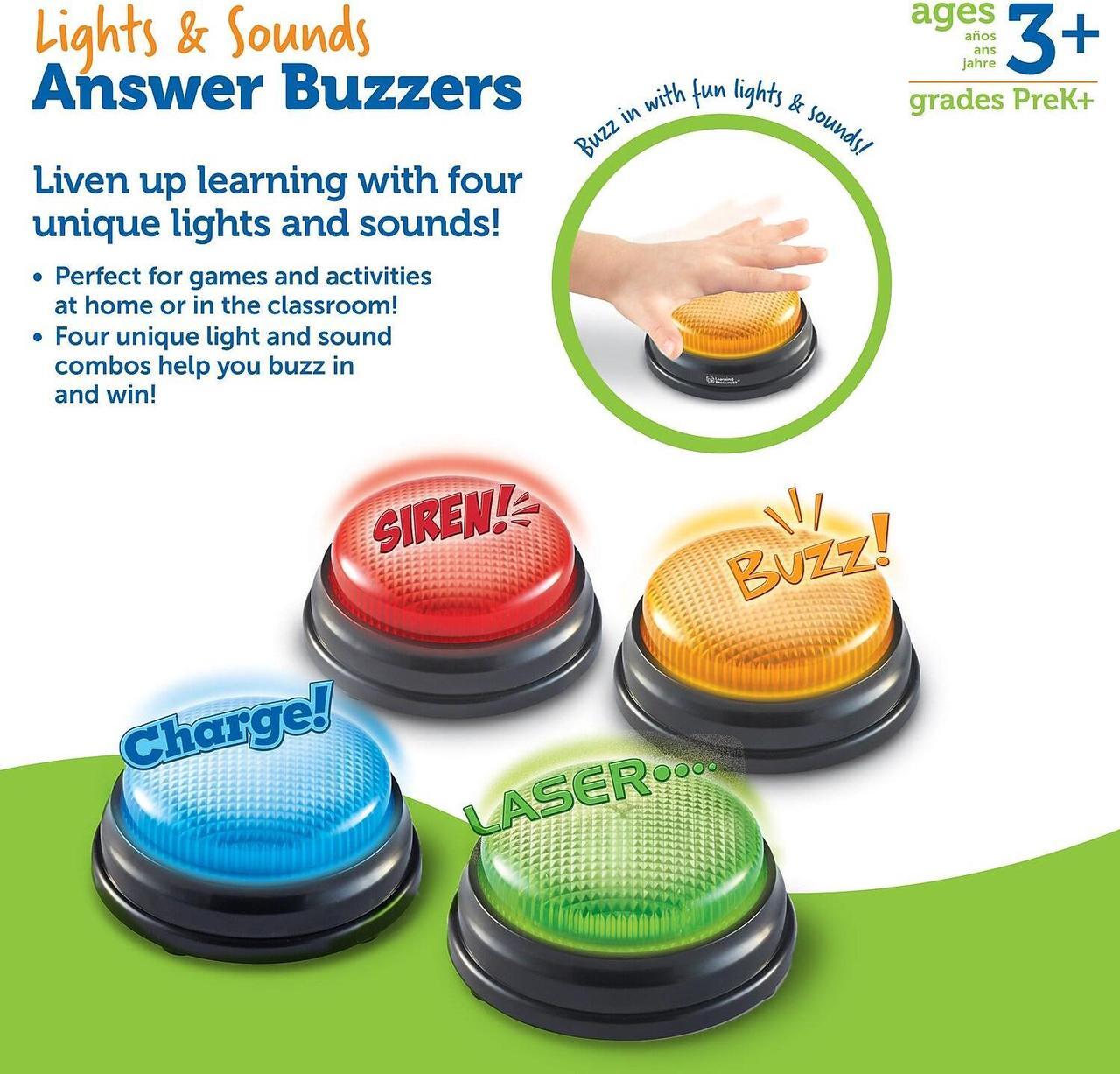 Alt view image 13 of 13 - LEARNING RESOURCES LIGHTS AND SOUNDS BUZZERS SET OF 4