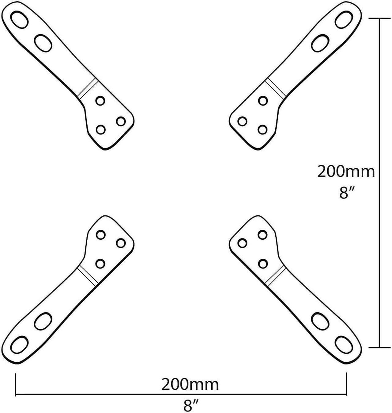 Alt view image 4 of 8 - Mount-It! VESA Mount Adapter Kit | TV Wall Mount Bracket Adapter Converts 75x75 and 100x100 mm Patterns to 200x100 and 200x200 mm