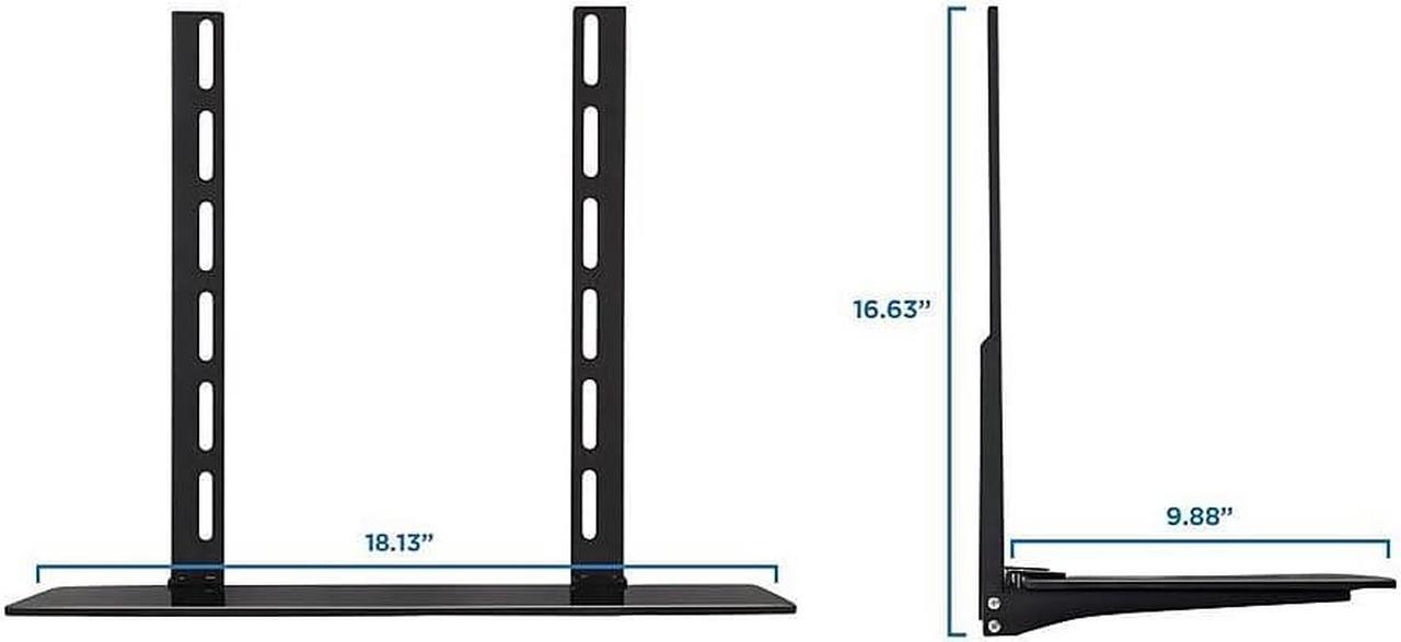 Alt view image 12 of 14 - Mount-It! TV Wall Mount Bracket for Cable Box DVD Player Stereo Components Shelf (1 Shelf) (MI-8401)