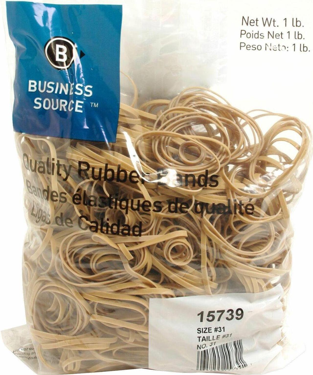 Business Source Rubber Bands Size 31 1 lb./BG 2-1/2"x1/8" Natural Crepe 15739