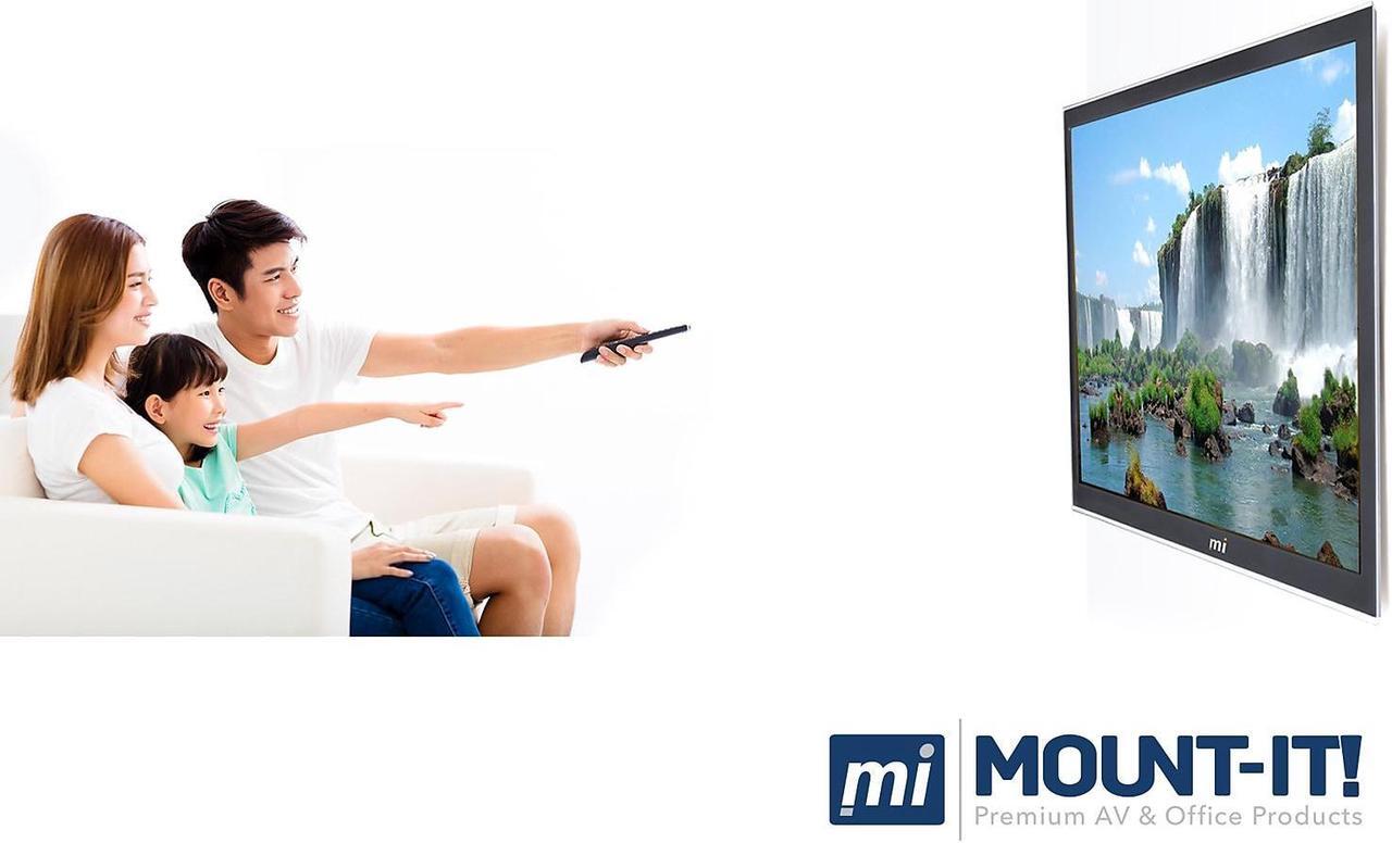 Alt view image 4 of 9 - mount-it! low-profile tv mount | flush large tv wall mount | slim fixed tv mount for 42-70 in. screen tvs | vesa compatibility up to 850x450 | 220 lbs capacity
