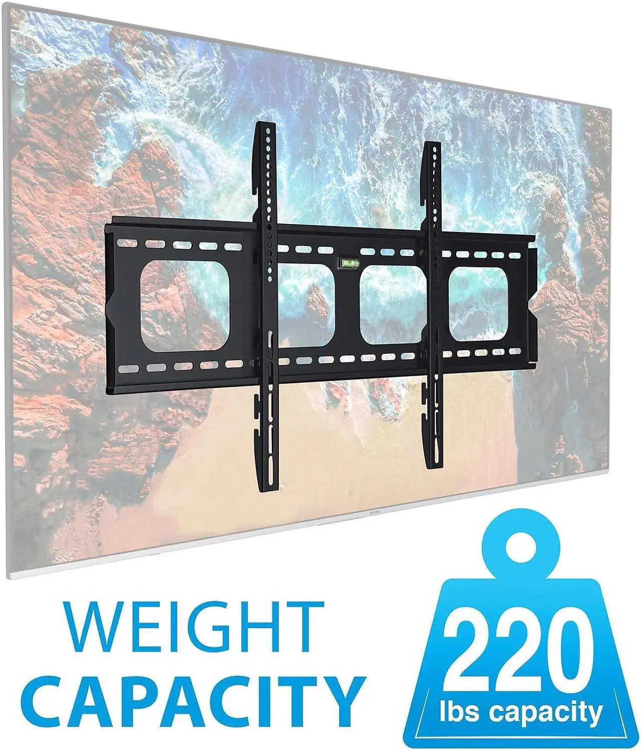Alt view image 5 of 9 - mount-it! low-profile tv mount | flush large tv wall mount | slim fixed tv mount for 42-70 in. screen tvs | vesa compatibility up to 850x450 | 220 lbs capacity