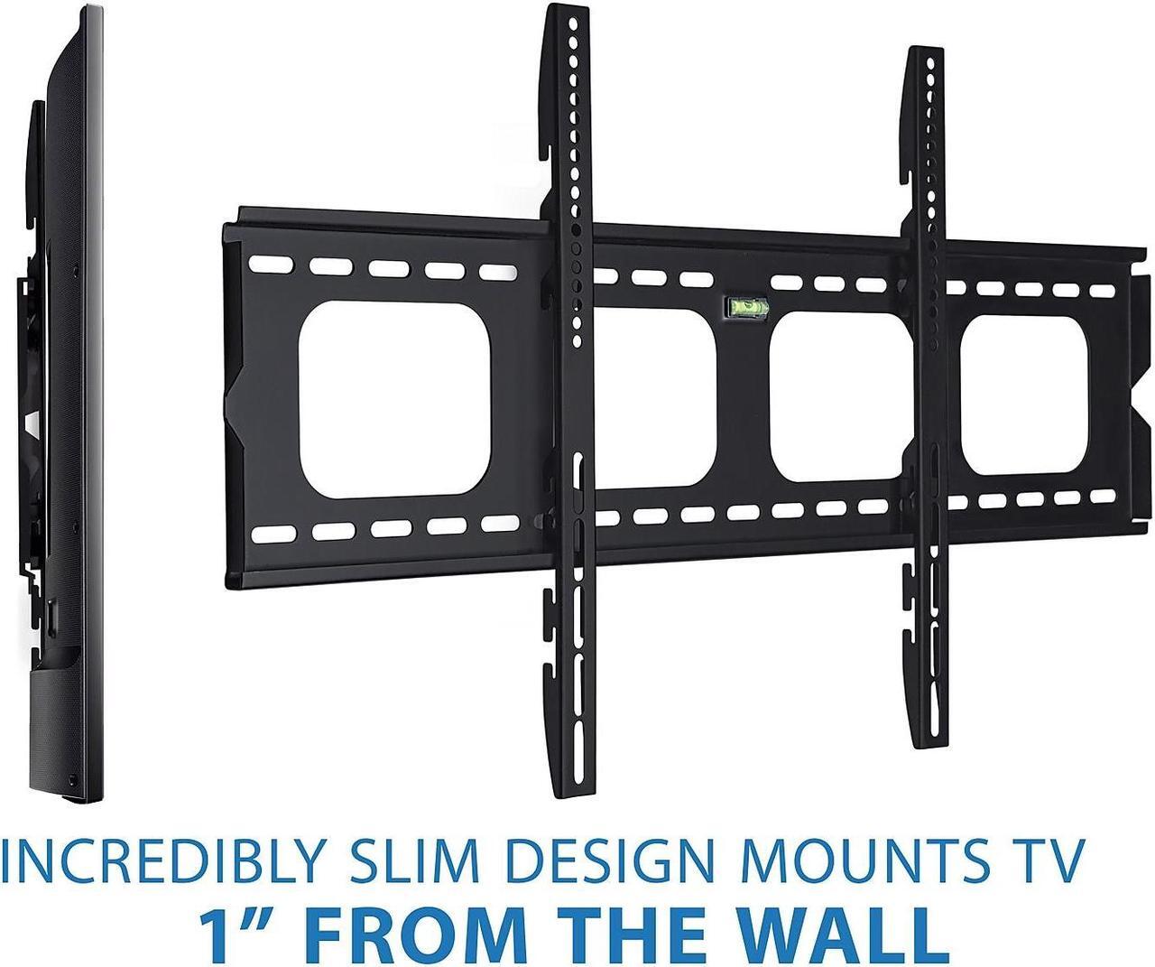Alt view image 7 of 9 - mount-it! low-profile tv mount | flush large tv wall mount | slim fixed tv mount for 42-70 in. screen tvs | vesa compatibility up to 850x450 | 220 lbs capacity