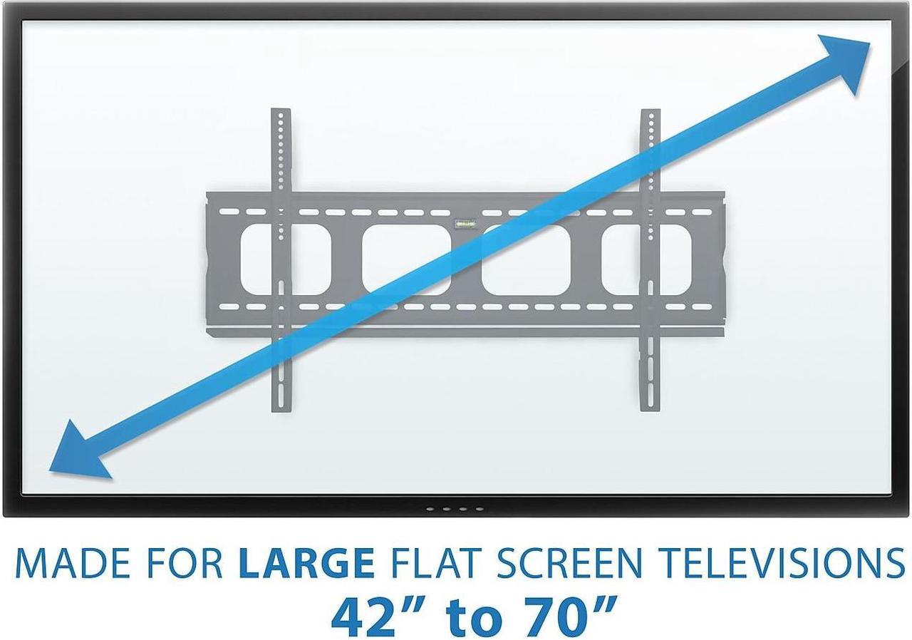 Alt view image 6 of 9 - mount-it! low-profile tv mount | flush large tv wall mount | slim fixed tv mount for 42-70 in. screen tvs | vesa compatibility up to 850x450 | 220 lbs capacity