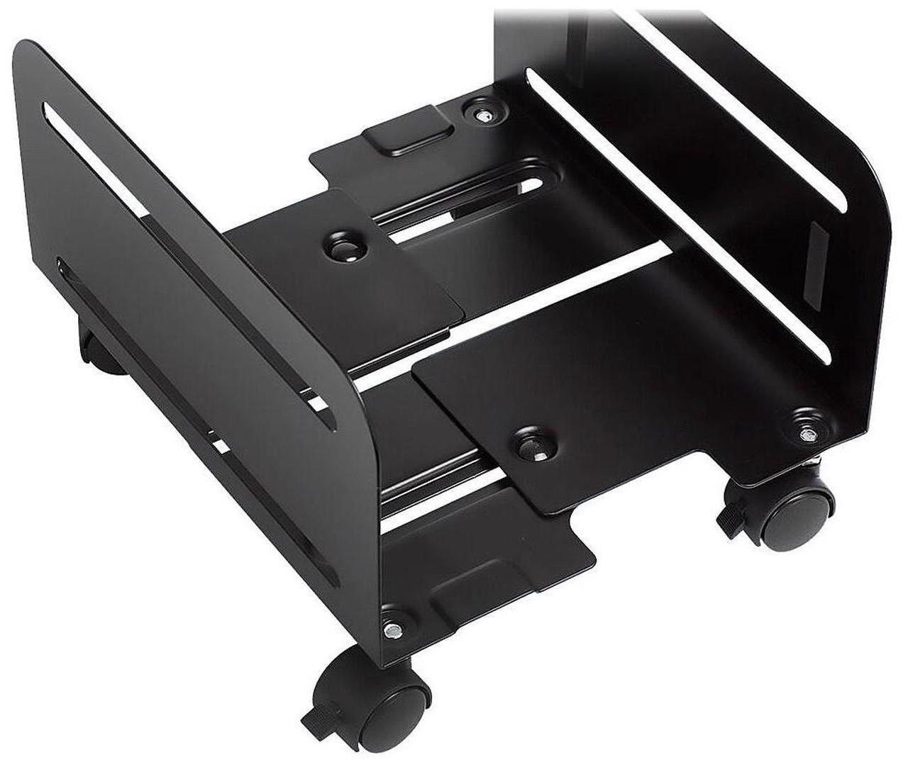 Alt view image 8 of 11 - Mount-It! Rolling CPU Stand with Wheels, Heavy Duty Desktop Computer Tower Cart with Ventilation and Adjustable Width from 4.87 to 8.5 Inches, Steel