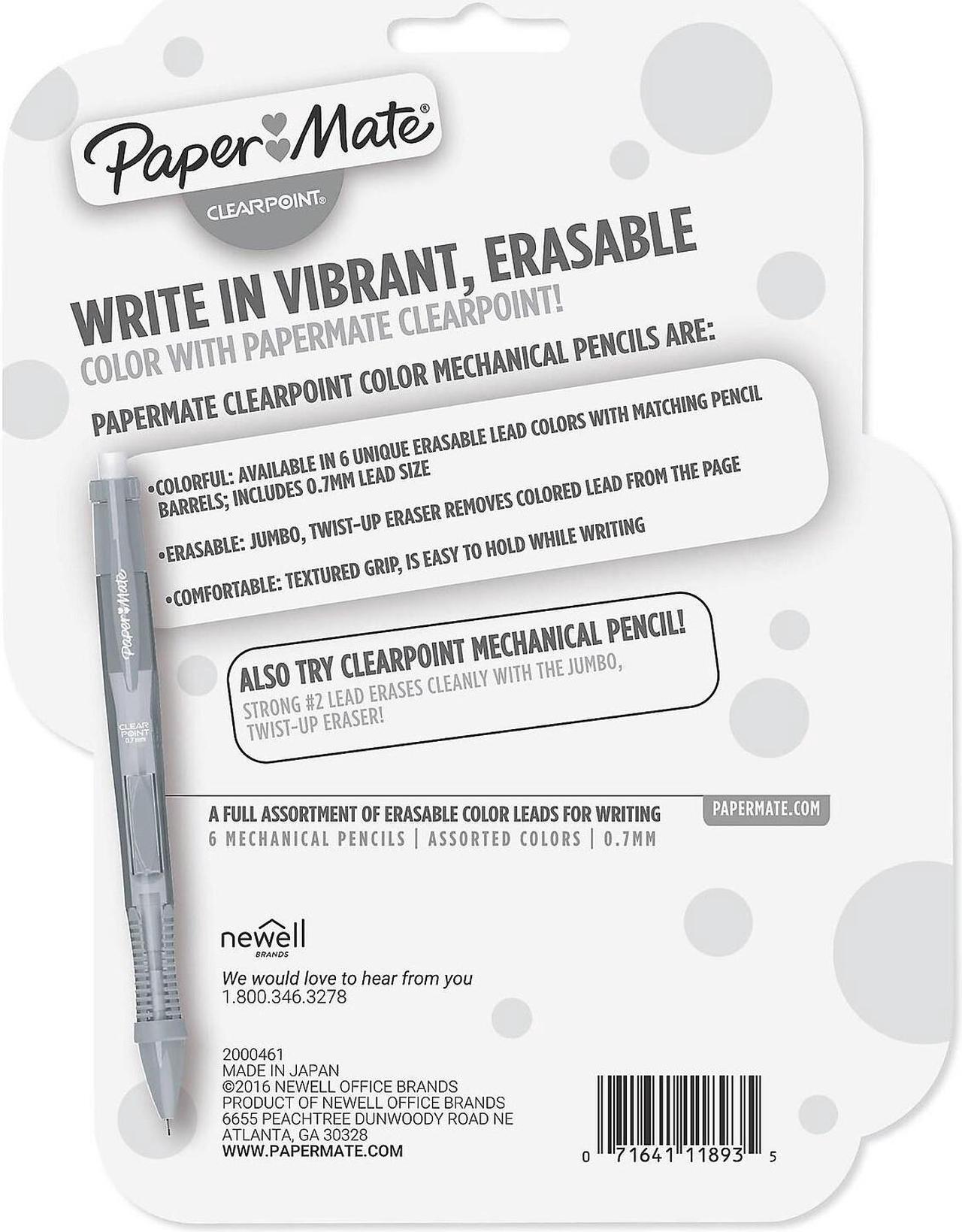 Alt view image 9 of 10 - Paper Mate Clearpoint Color Mechanical Pencils Assorted School Grade 6/Pack 1984678
