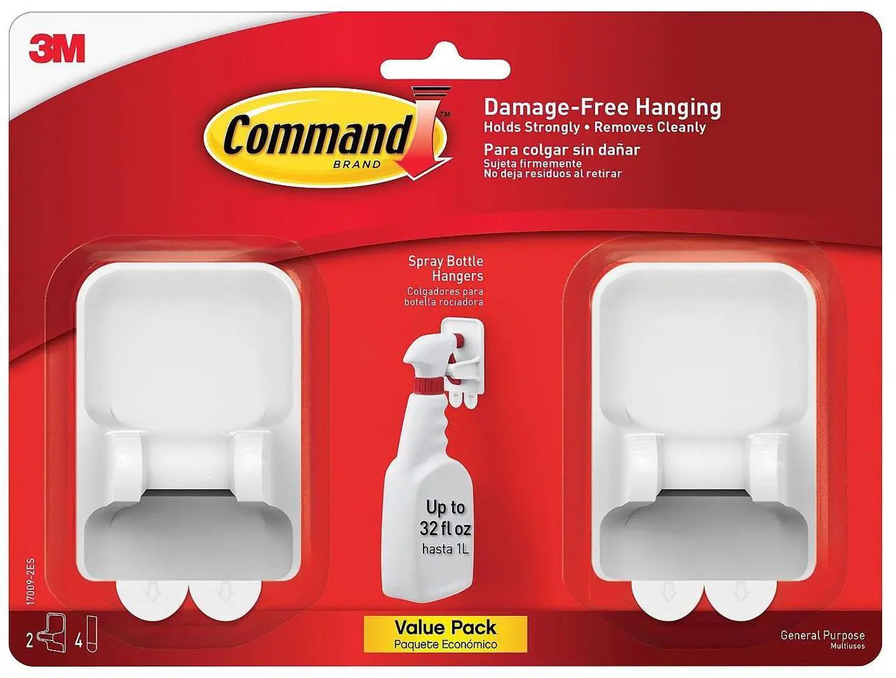 Alt view image 5 of 7 - 3M Scotch CMD-GR Command Grippers and Hangers: Spray Bottle Hanger [2-pack] (White) *2-pack