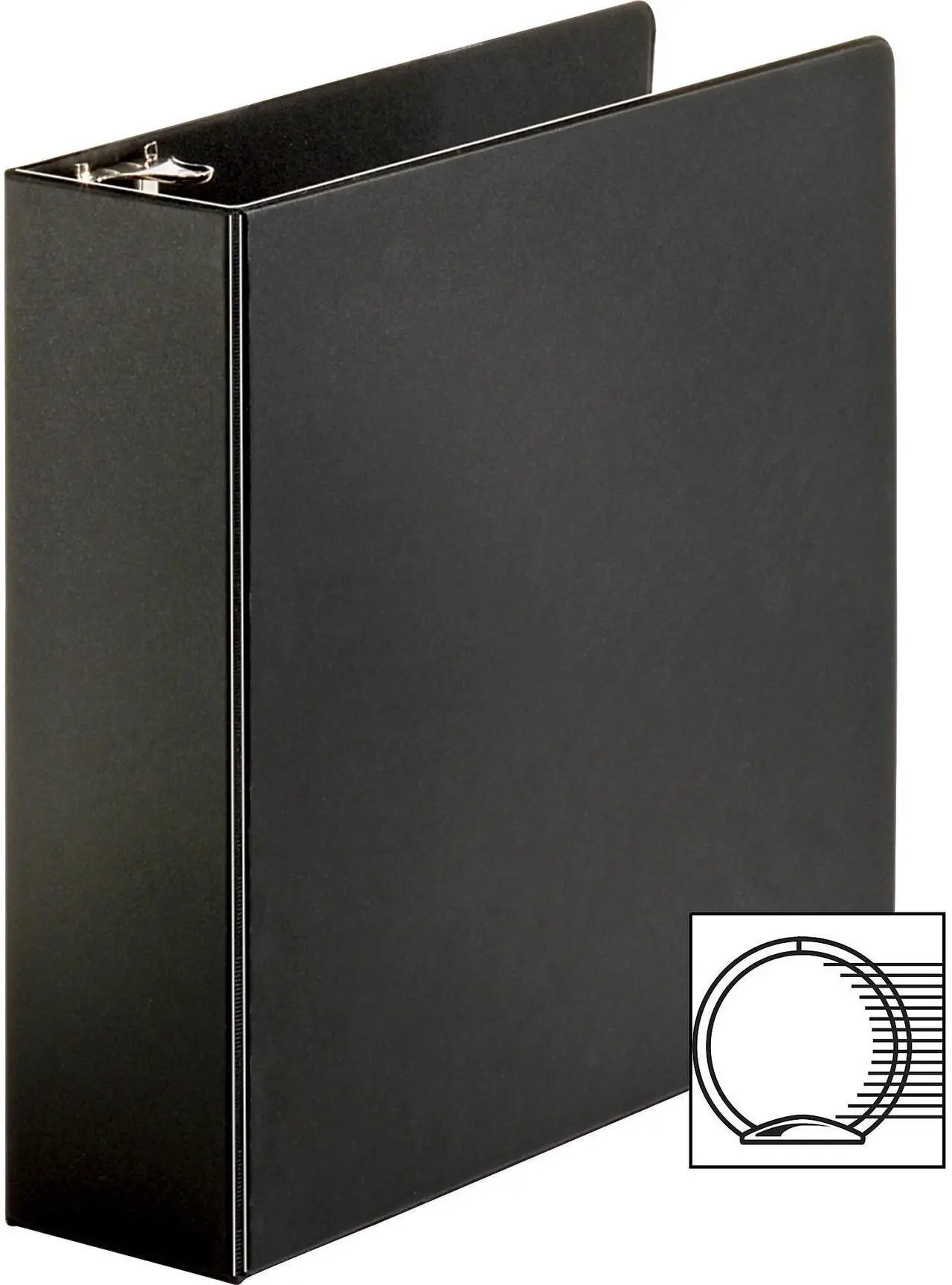 Alt view image 3 of 7 - Business Source Round Ring Binder 3" Capacity 11"x8-1/2" Black 09978