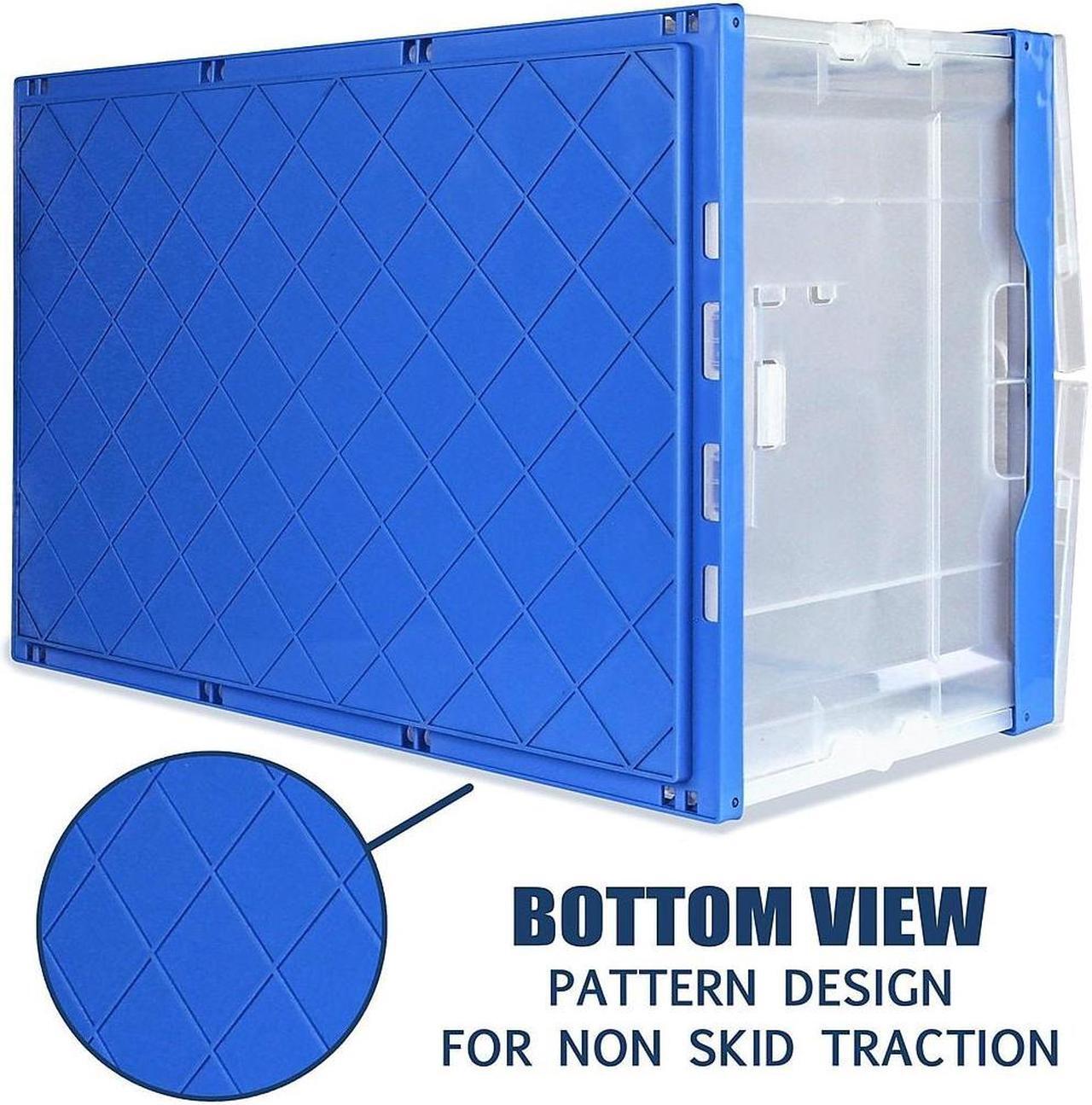 Alt view image 10 of 12 - Mount-It! Collapsible Crate for Storage | Folding Plastic Container with Attached Lid | 65L Liter Capacity