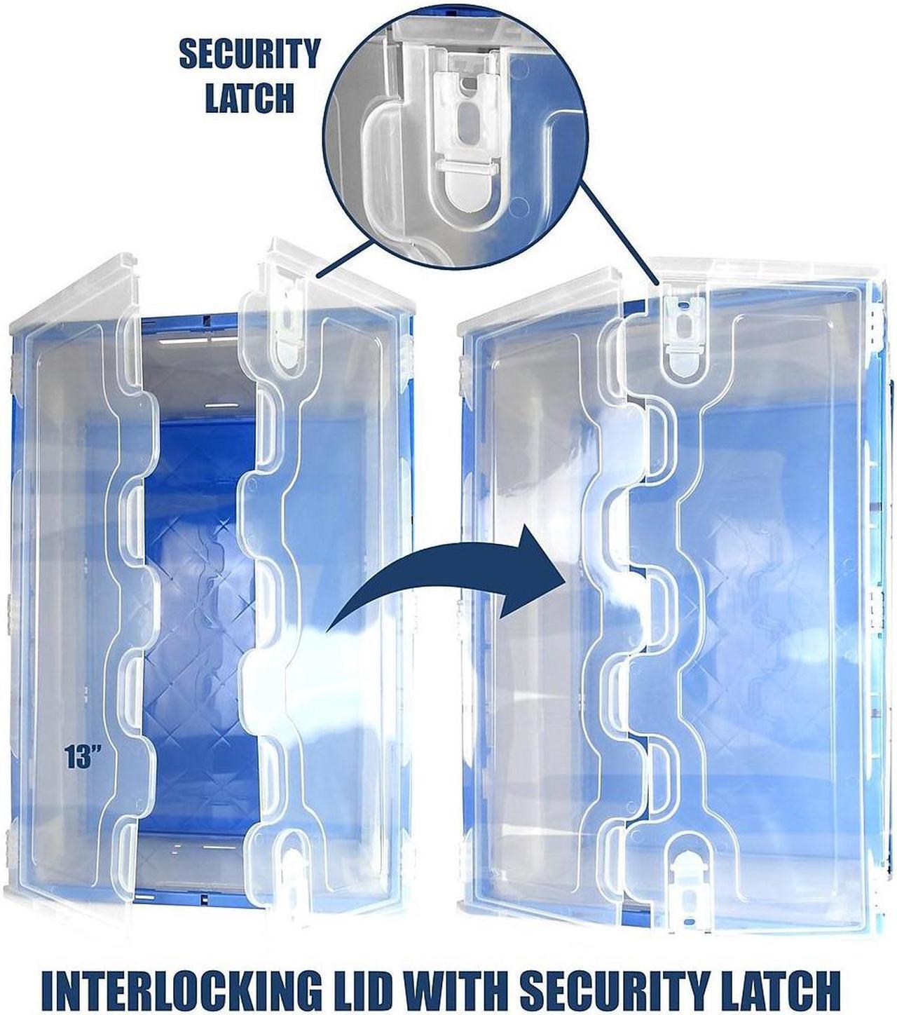 Alt view image 11 of 12 - Mount-It! Collapsible Crate for Storage | Folding Plastic Container with Attached Lid | 65L Liter Capacity
