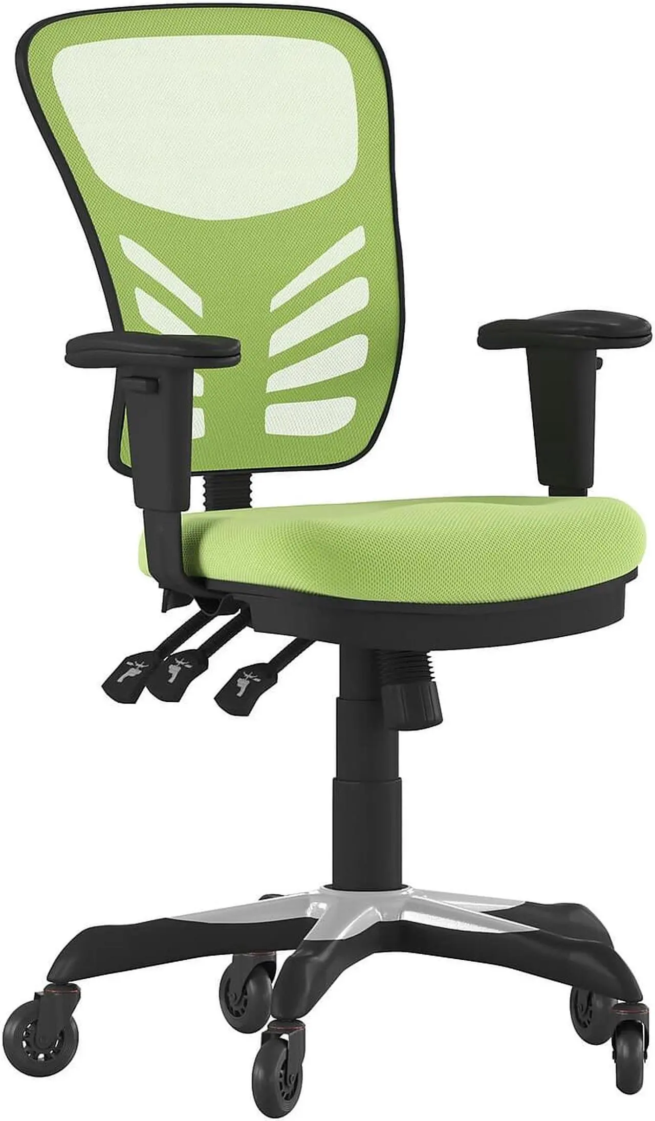 Main image of Flash Furniture Nicholas Ergonomic Mesh Swivel Executive Office Chair with Transparent Roller Wheels Green (HL0001GNRLB)
