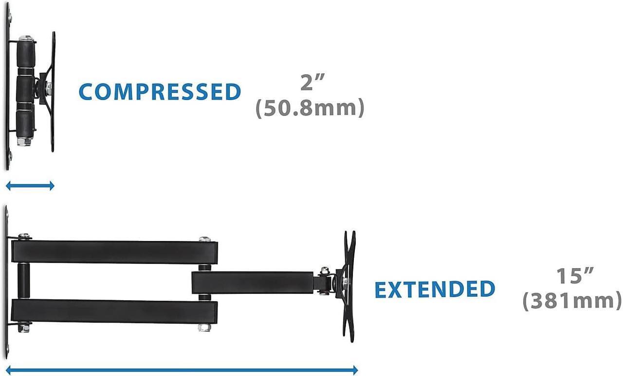 Alt view image 9 of 13 - Mount-It! Mount-lt! Adjustable Monitor Arm Up to 24" Black (MI-2041)