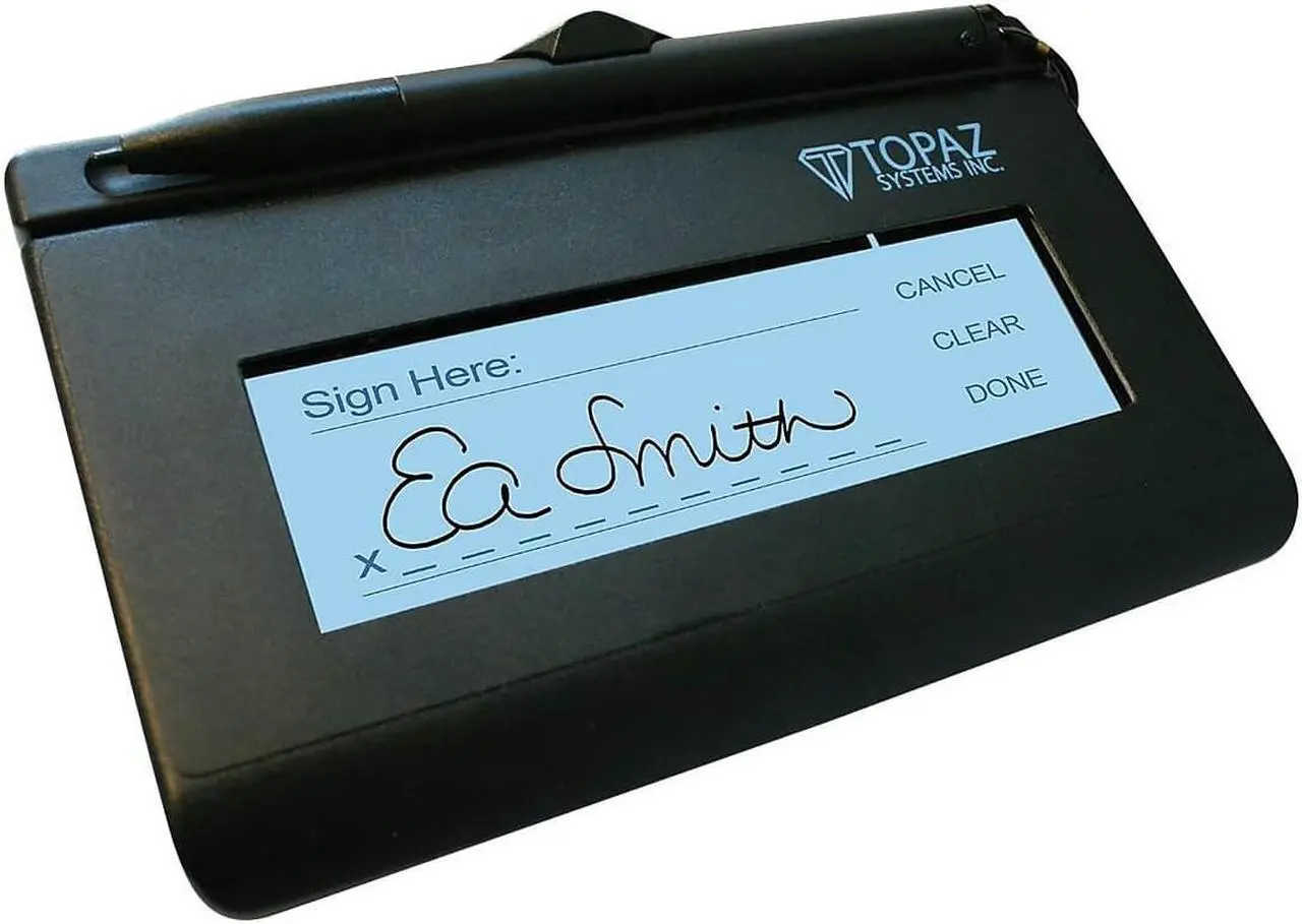Alt view image 3 of 6 - Topaz SignatureGem T-L462 Signature Capture Pad  TOPAZ SIGNATUREGEM LCD 1X5IN BACKLIT INCLUDES SIGPLUS SWBacklit LCDUSB