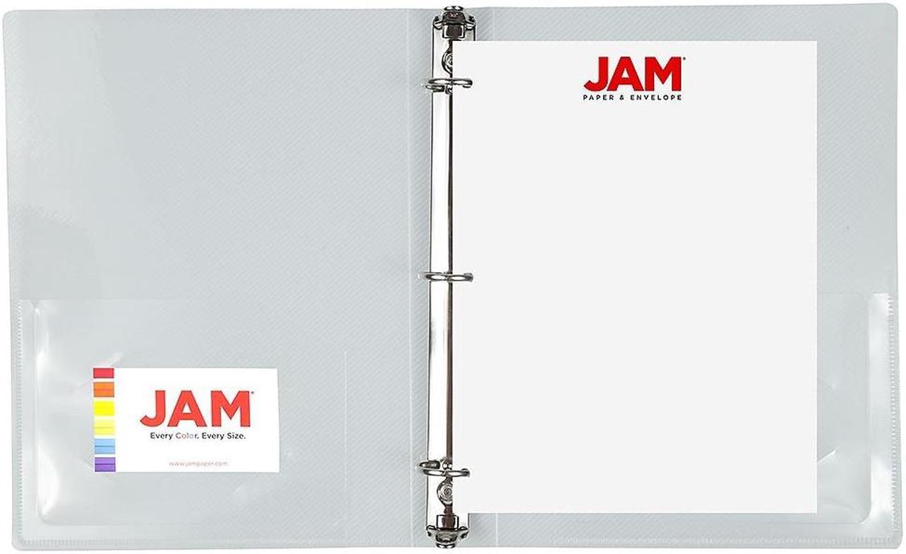 Alt view image 5 of 5 - JAM Paper Plastic 1 Inch Mini Binder 7.5 x 10.125 Clear 3 Ring Binder 370531985