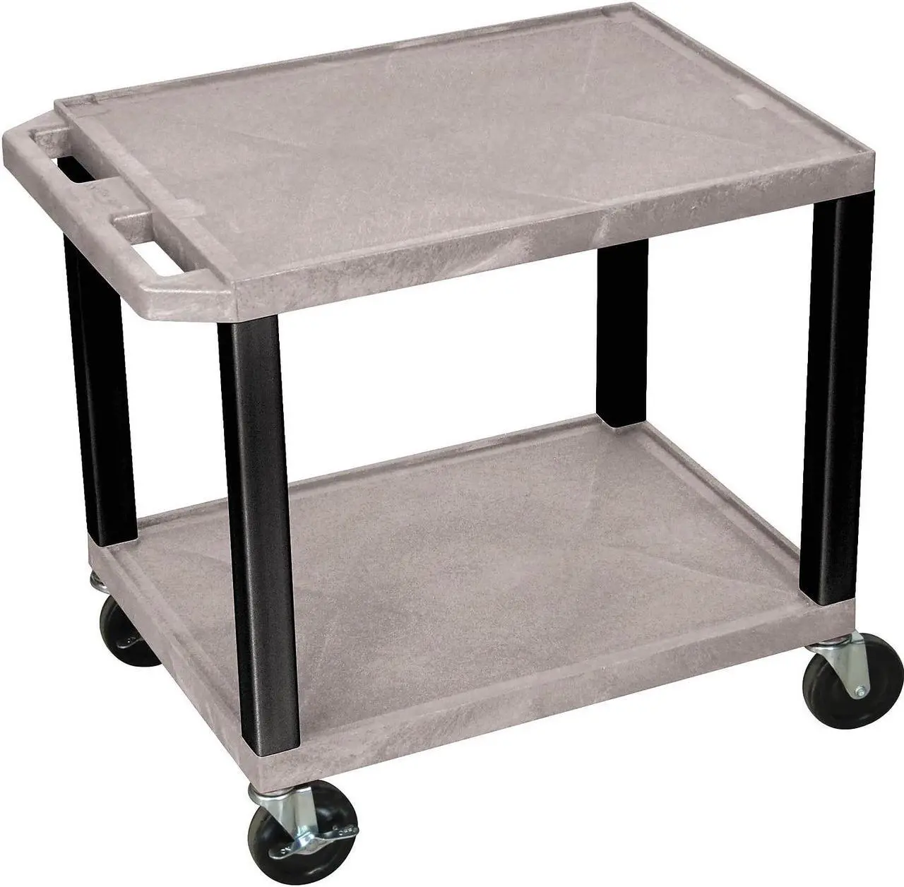 Alt view image 2 of 8 - Luxor WT26GYE-B Tuffy Gray 2 Shelf AV Cart