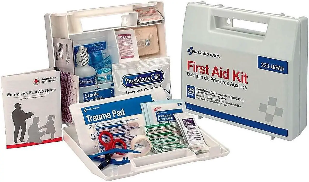Alt view image 14 of 17 - 25-Person Bulk First Aid Kit w/ Dividers