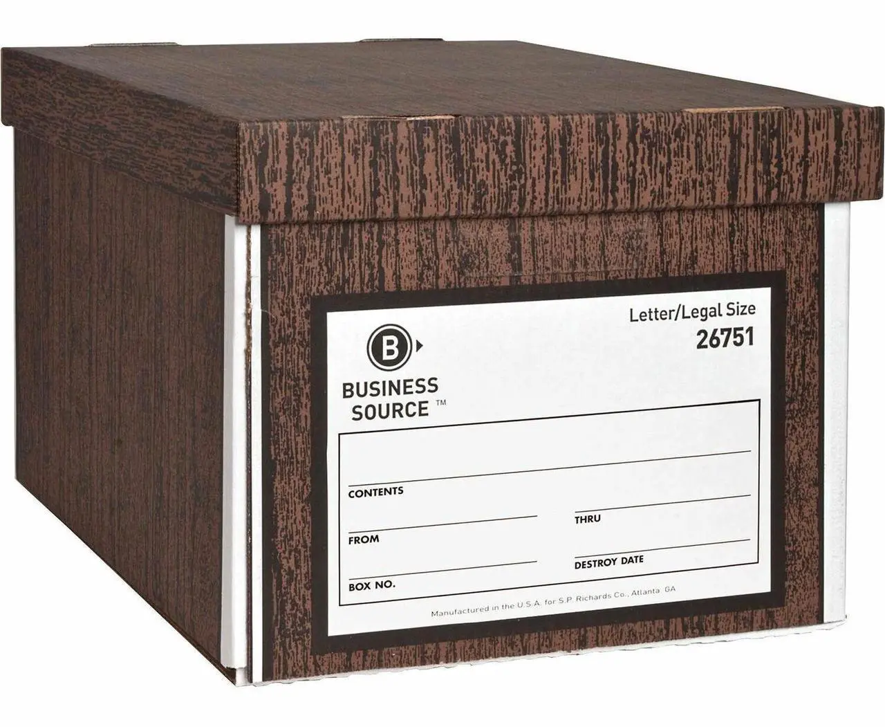 Main image of Business Source Storage Boxes w/Lid Ltr/Lgl 650 lb 10"x12"x15" 12/CT WN 26751