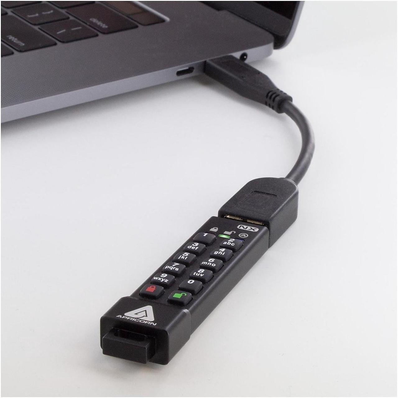 Alt view image 13 of 15 - Apricorn ASK3 32GB USB3.2 Type -A Flash Drive Black Model ASK3-NX-32GB