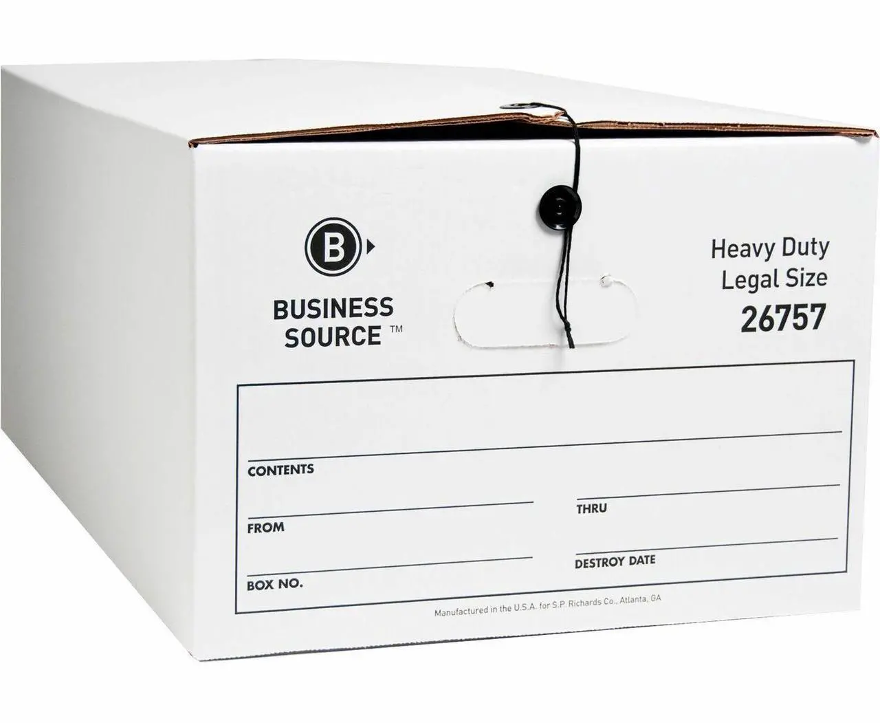 Main image of Business Source Storage Box Legal 700 lbs 15"x24"x10" 12/CT White 26757