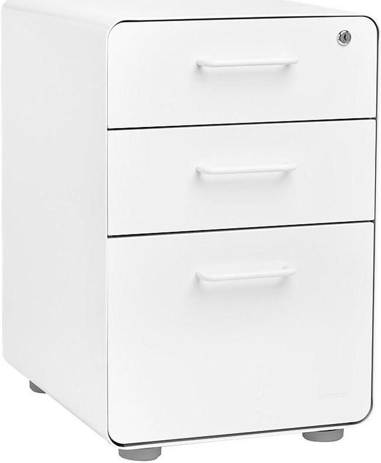 Alt view image 2 of 7 - Poppin Stow 3-Drawer Mobile Vertical File Cabinet Letter/Legal Size Lockable 24"
