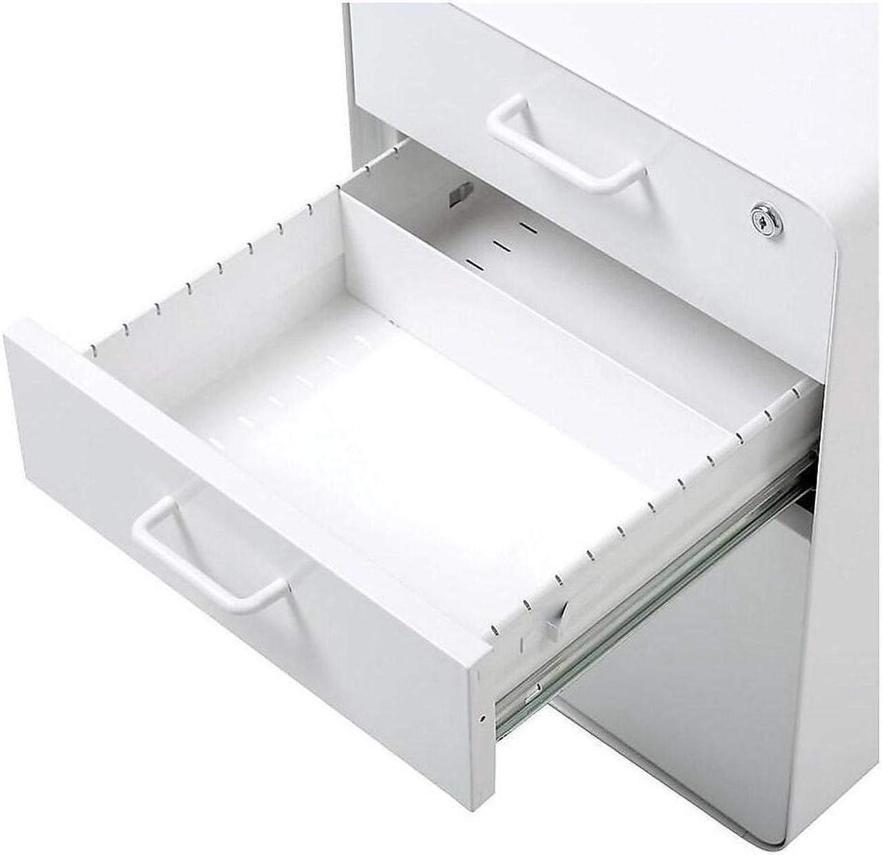 Alt view image 5 of 7 - Poppin Stow 3-Drawer Mobile Vertical File Cabinet Letter/Legal Size Lockable 24"