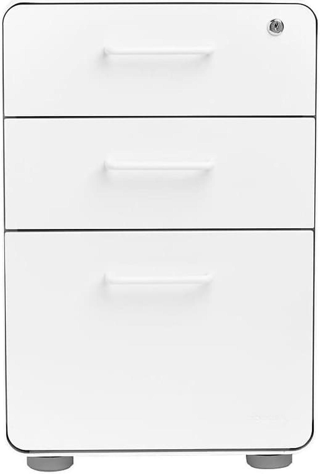 Main image of Poppin Stow 3-Drawer Mobile Vertical File Cabinet Letter/Legal Size Lockable 24"