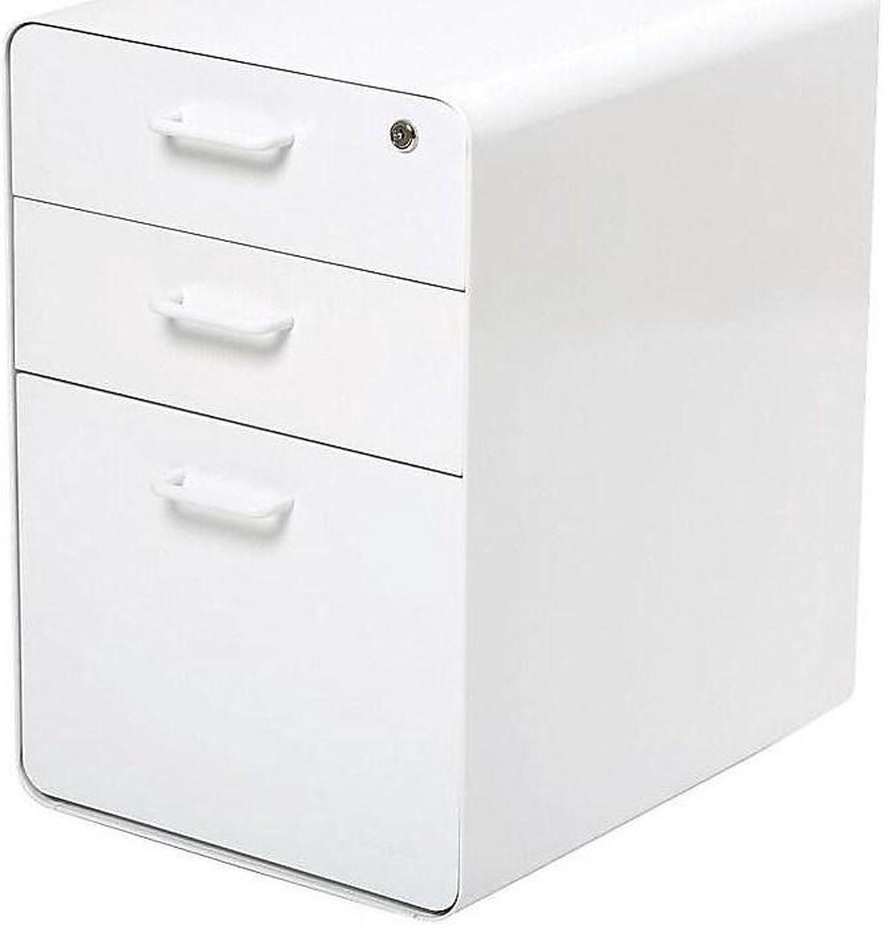 Alt view image 4 of 7 - Poppin Stow 3-Drawer Mobile Vertical File Cabinet Letter/Legal Size Lockable 24"