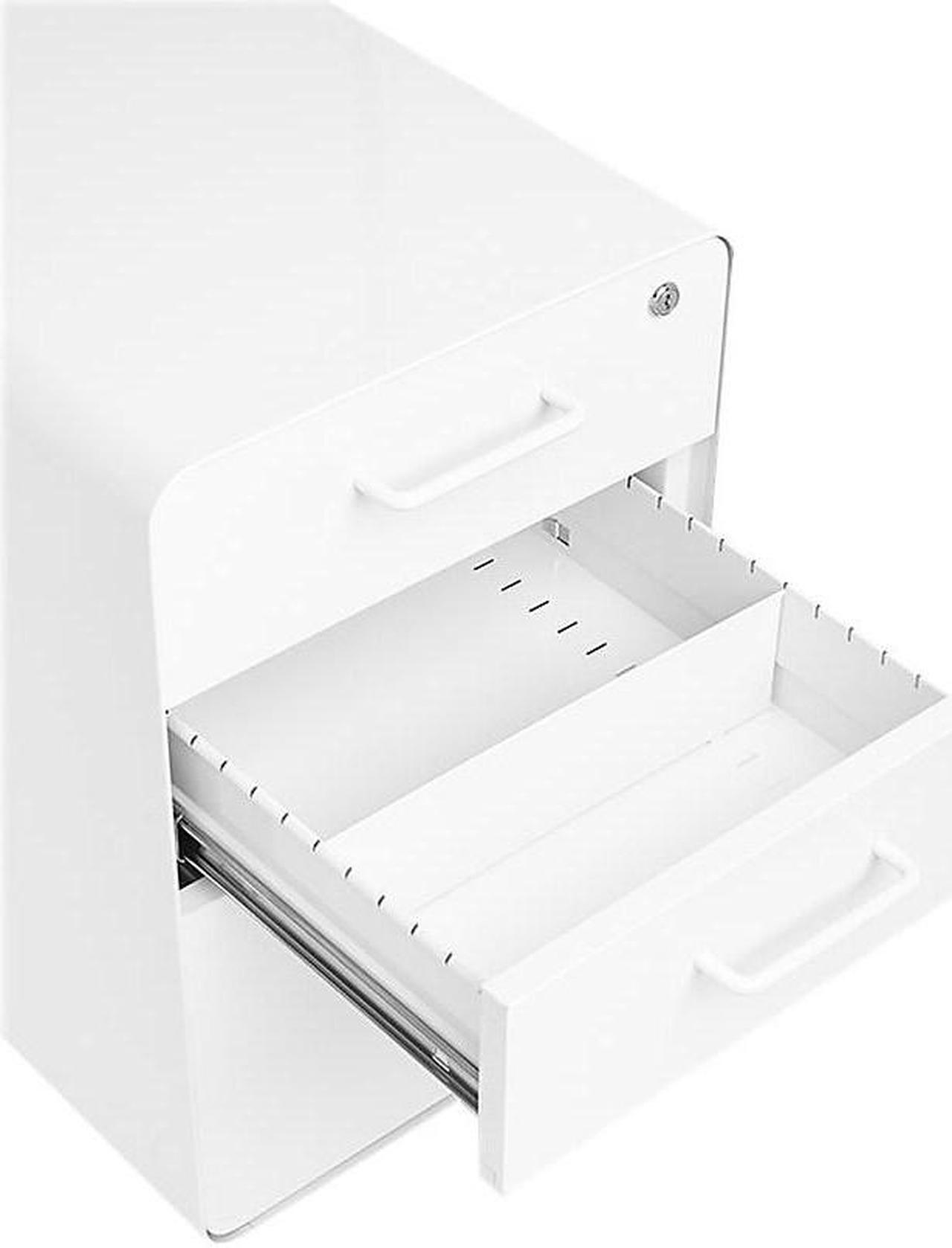 Alt view image 6 of 7 - Poppin Stow 3-Drawer Mobile Vertical File Cabinet Letter/Legal Size Lockable 24"