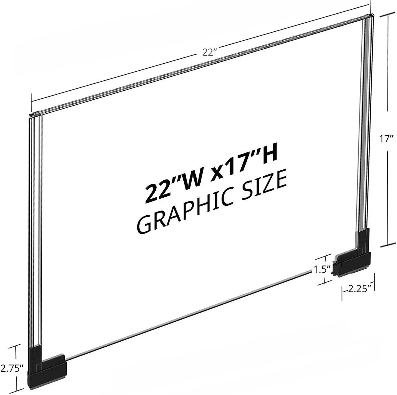 Alt view image 3 of 5 - Azar Large Acrylic Sign Holder with Magnetic Boots (109912)