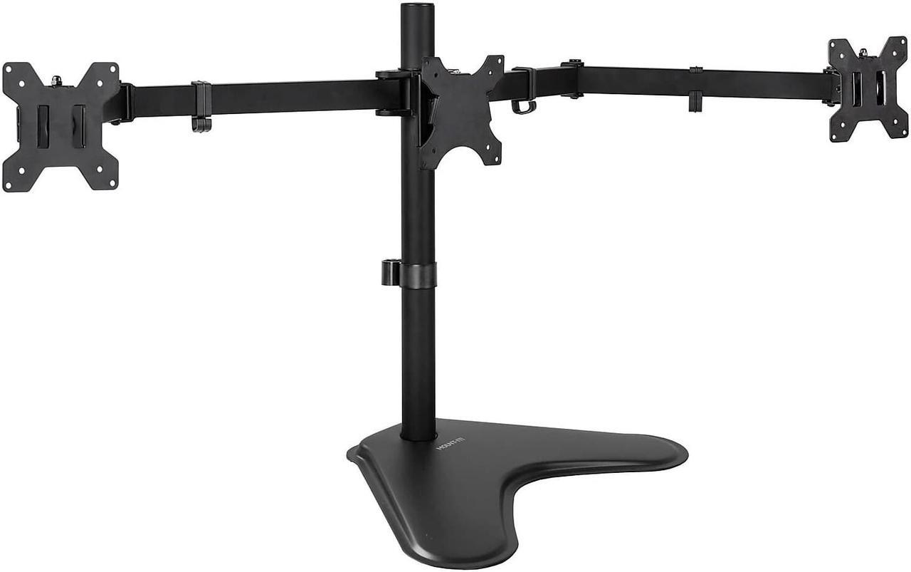 Alt view image 7 of 13 - Mount-It! Adjustable Triple Monitor Stand Up to 32" Black (MI-2789XL)