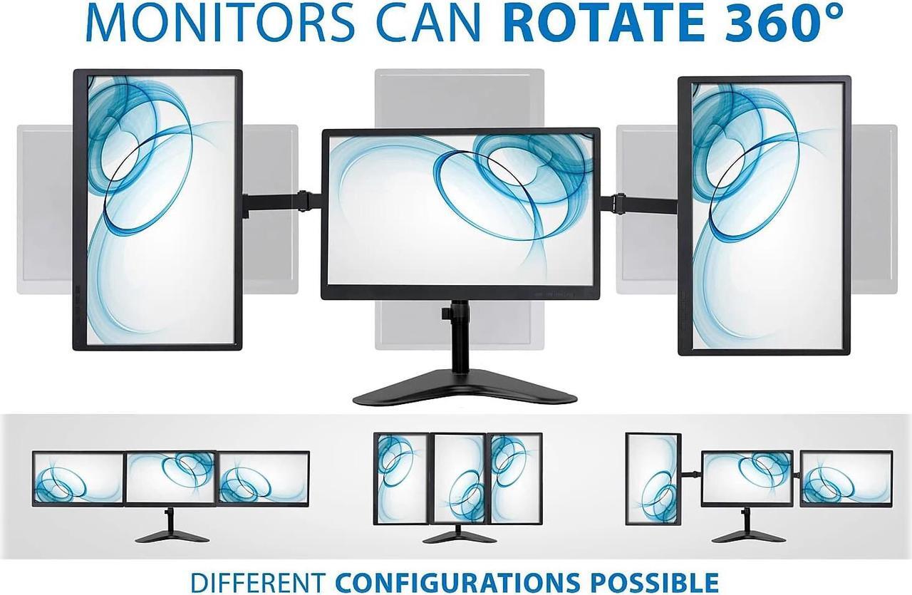 Alt view image 11 of 13 - Mount-It! Adjustable Triple Monitor Stand Up to 32" Black (MI-2789XL)