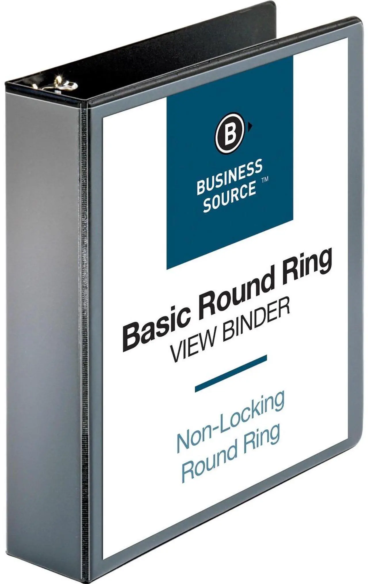 Main image of Business Source View Binder w/ 2 Inside Pockets 2" Capacity Black 09956