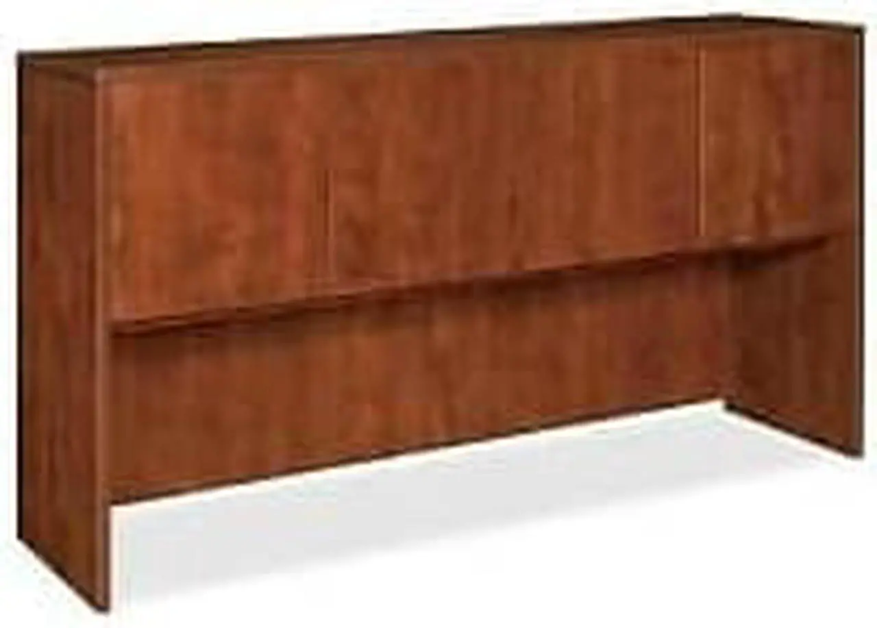 Alt view image 2 of 12 - Lorell Hutch w/Doors 66"x15"x36" Cherry 69417