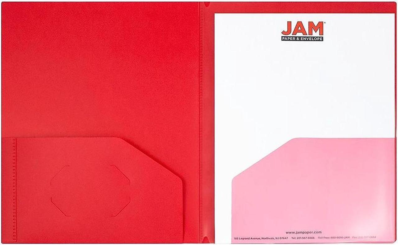 Alt view image 2 of 3 - JAM Paper Heavy Duty Plastic Multi-Pocket Folders 6 Pocket Organizer Red