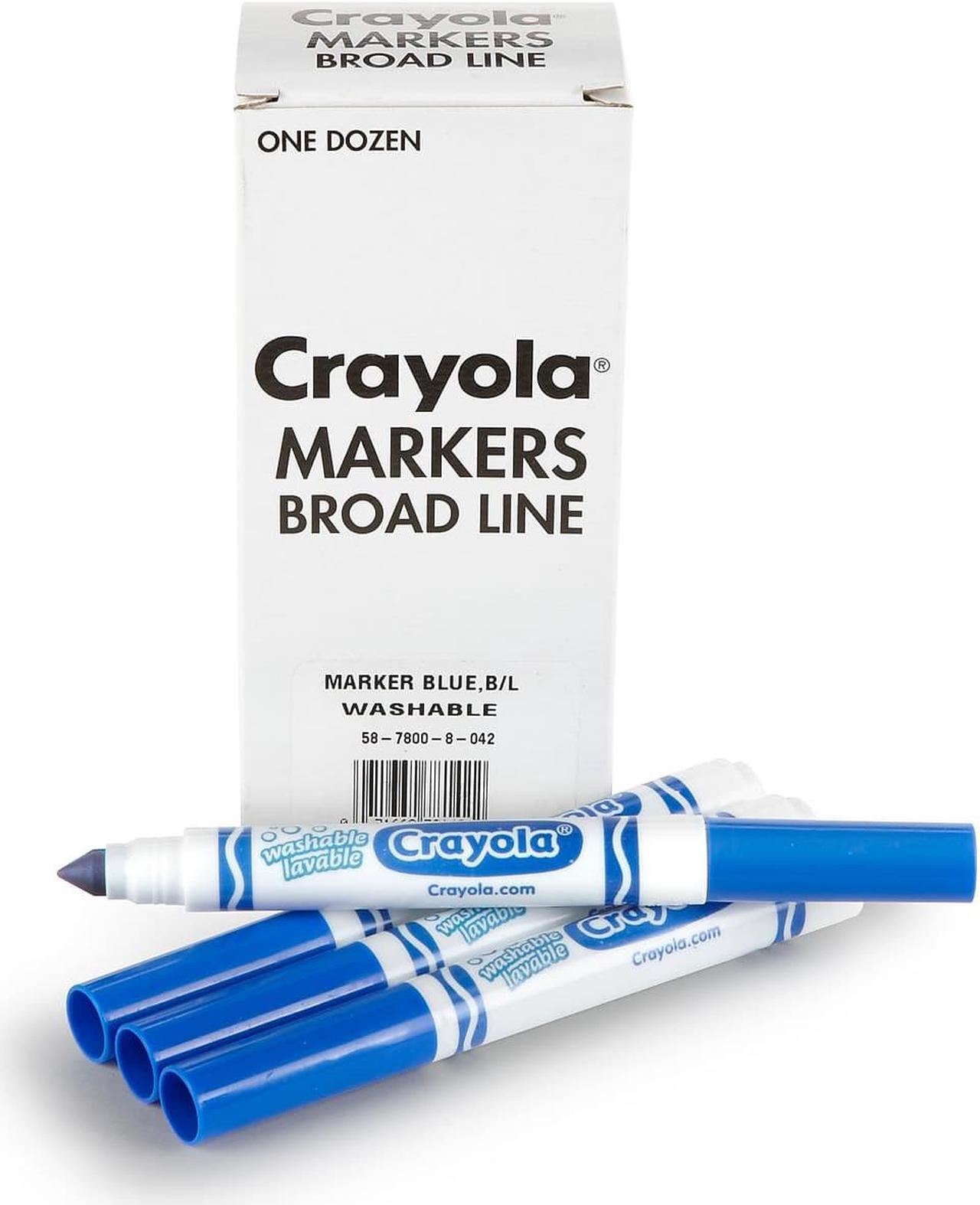 Alt view image 2 of 6 - Crayola Bulk Ultra-Clean Washable Markers, Conical Tip-Blue 58-7800-042