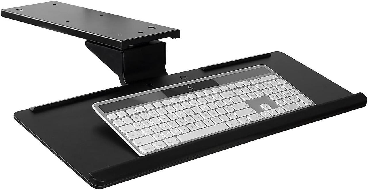 Alt view image 6 of 12 - Mount-It! Under Desk Keyboard Tray and Mouse Platform with Gel Wrist Pad | 17 Inch Track
