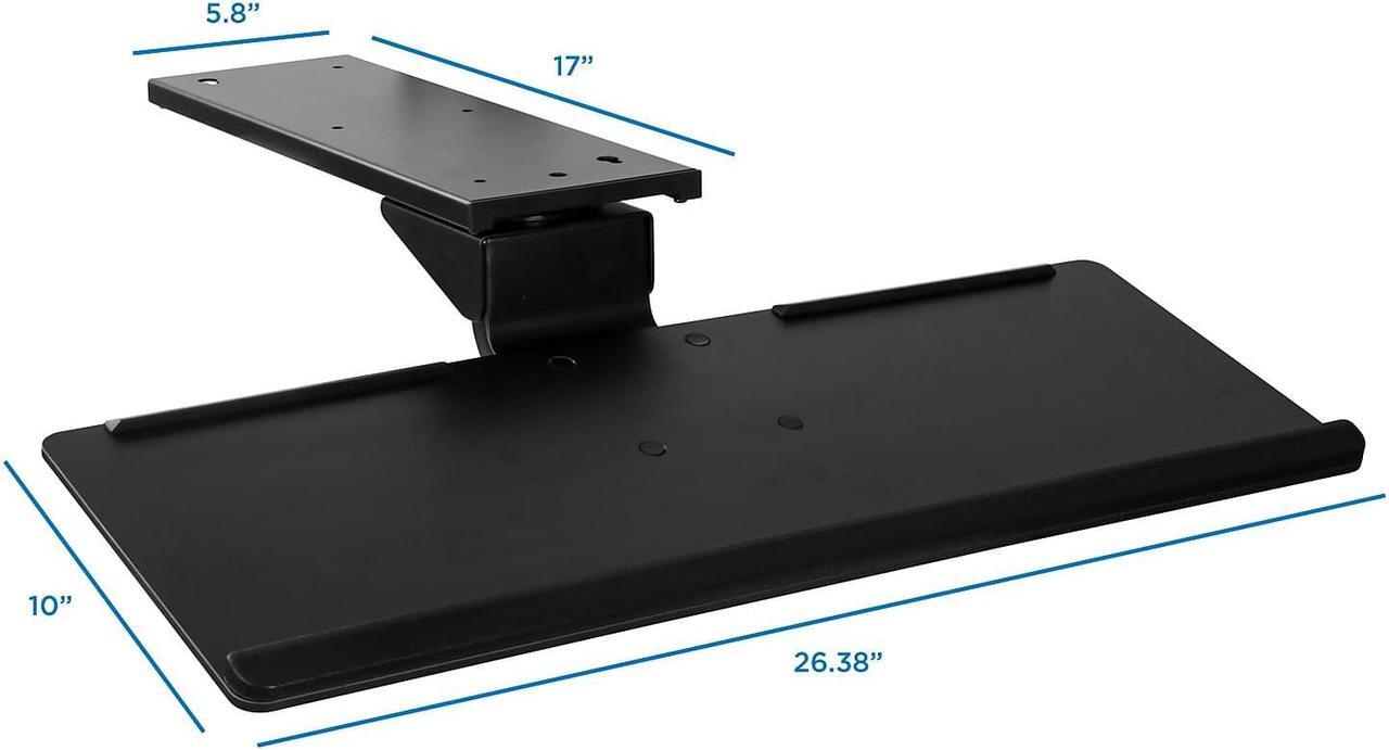 Alt view image 10 of 12 - Mount-It! Under Desk Keyboard Tray and Mouse Platform with Gel Wrist Pad | 17 Inch Track
