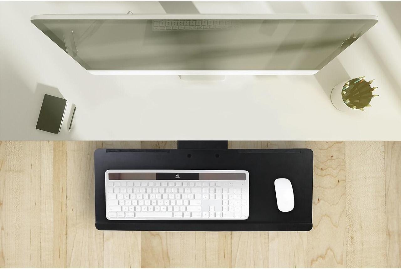 Alt view image 12 of 12 - Mount-It! Under Desk Keyboard Tray and Mouse Platform with Gel Wrist Pad | 17 Inch Track