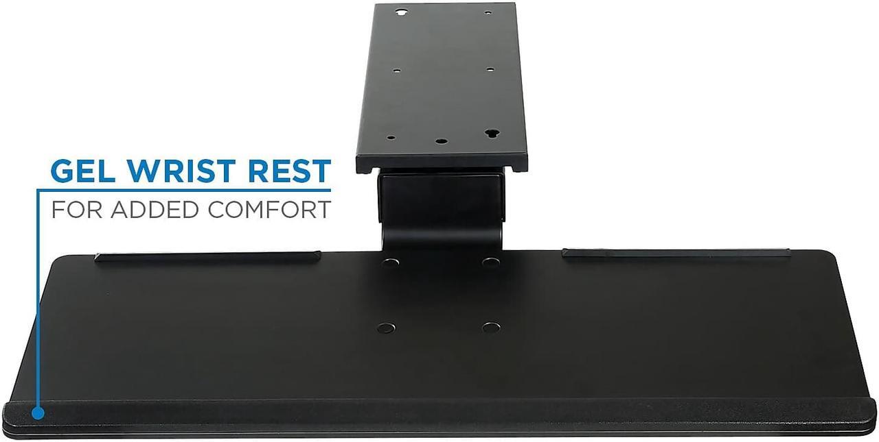 Alt view image 11 of 12 - Mount-It! Under Desk Keyboard Tray and Mouse Platform with Gel Wrist Pad | 17 Inch Track
