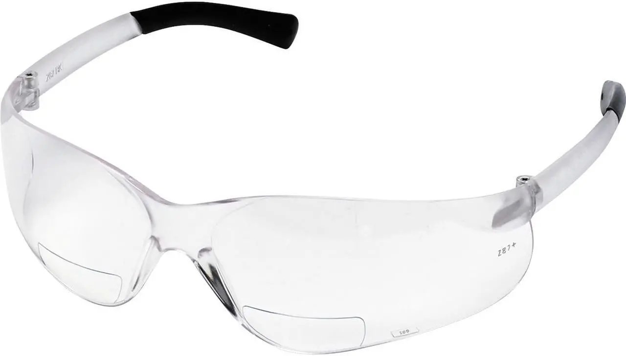 Main image of Mcr Safety Bearkat Magnifier Safety Glasses, Clear Frame, Clear Lens BKH15