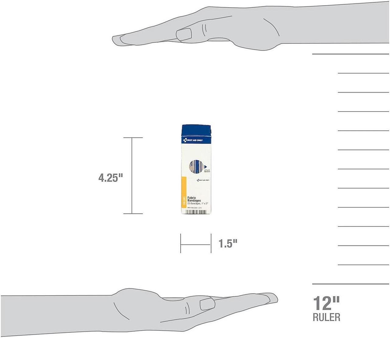 Alt view image 19 of 19 - First Aid Only Fabric Bandages, 1" x 3", 25/Box