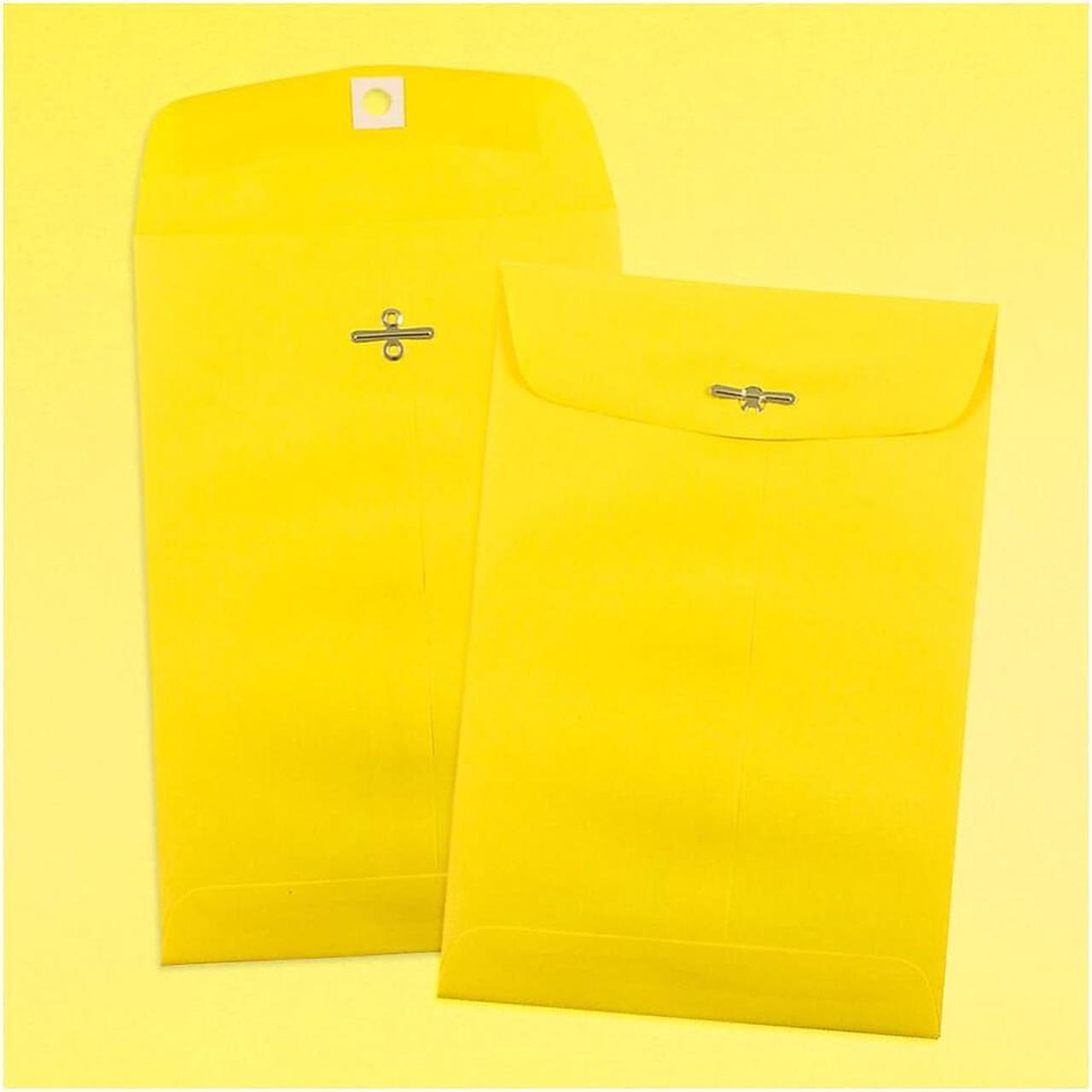 Alt view image 4 of 4 - JAM Paper 6 x 9 Open End Catalog Colored Envelopes with Clasp Closure Yellow Recycled 25/Pack (87972F)