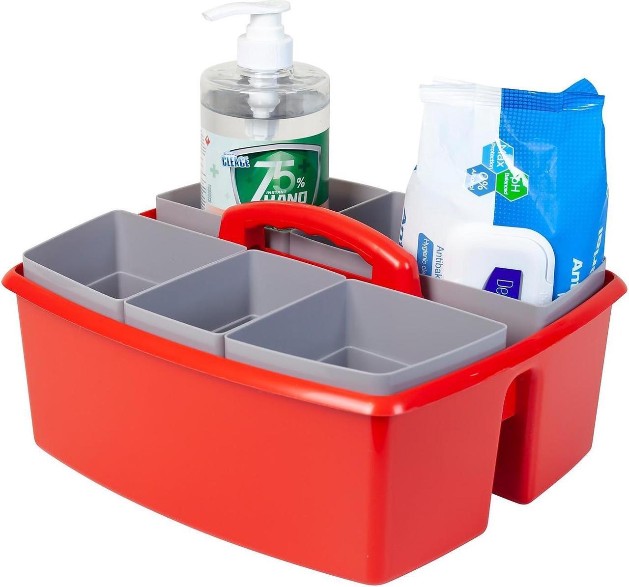 Alt view image 5 of 7 - Storex Large Caddy with Sorting Cups Red 2 Pack (00981U02C)